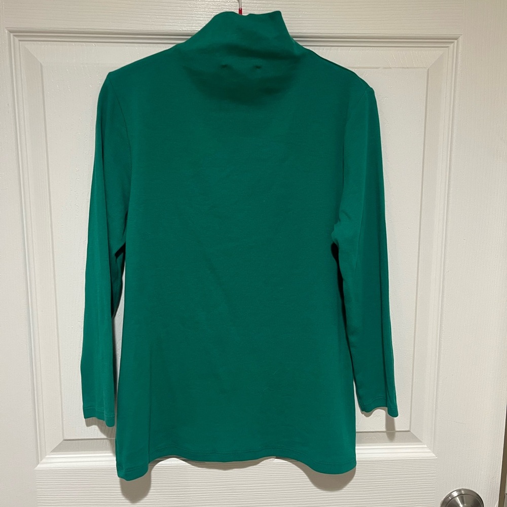Nordstrom three quarter sleeve stretch Pima cotton mock neck